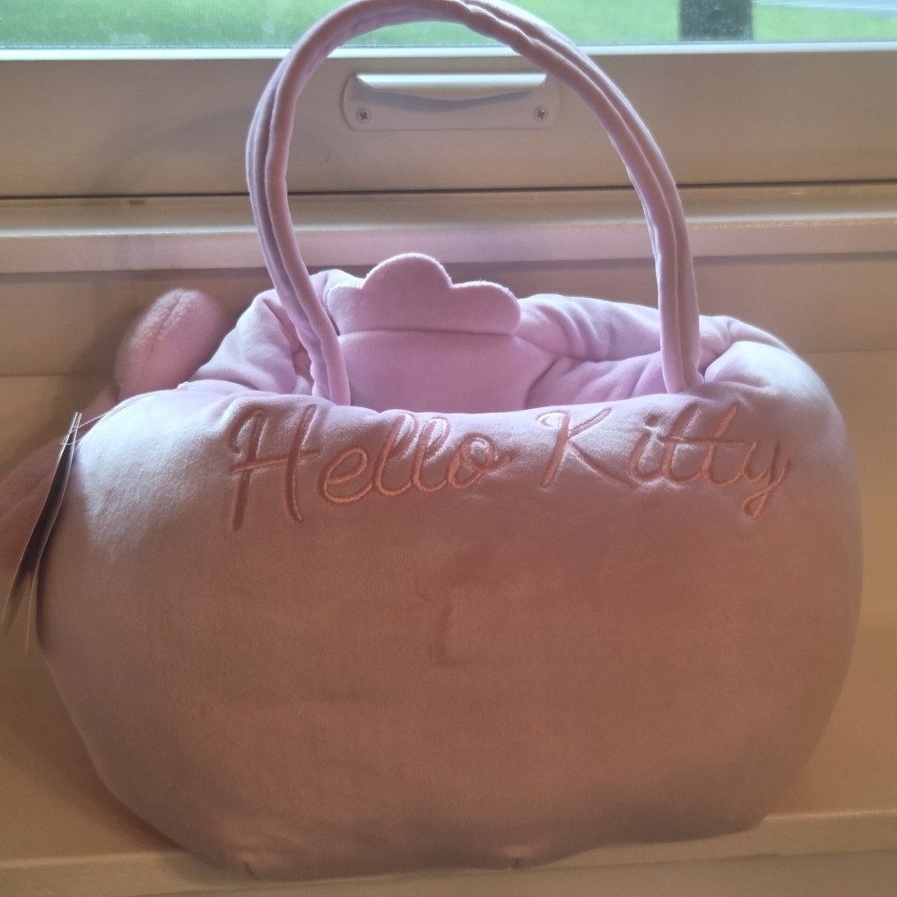 Hello Kitty Plush Basket By Sanrio- Pink and White - Great For EASTER! - Picture 4 of 4